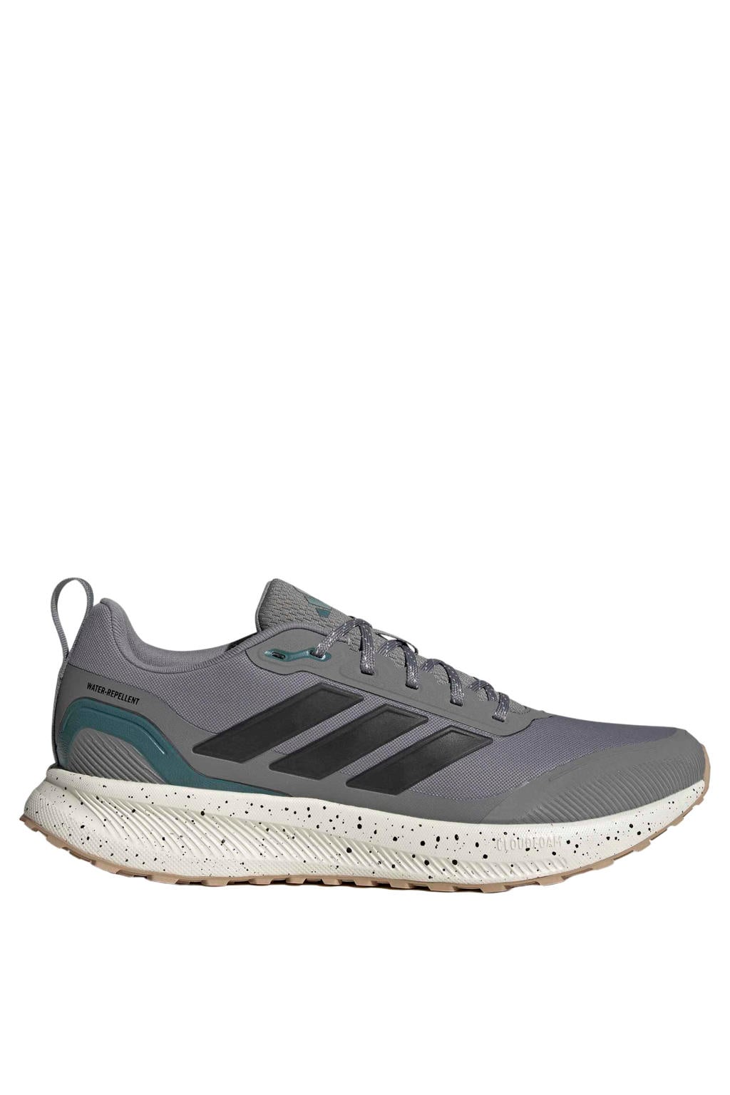 Grijs en zwarte heren adidas Performance Runfalcon hardloopschoenen van waterafstotend mesh/voering: mesh/voetbed: eva met veters
