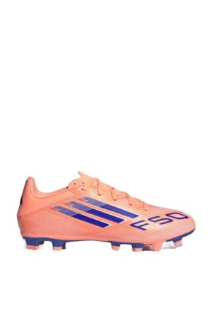 F50 Club FM/MG Senior voetbalschoenen koraalrood/wit/kobaltblauw