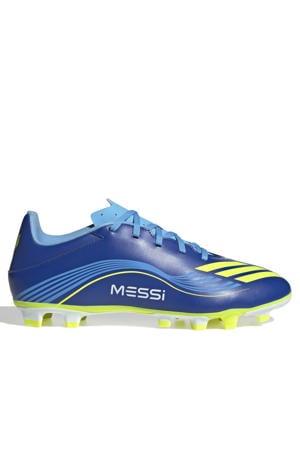 F50 senior zaalvoetbalschoenen kobaltblauw/geel