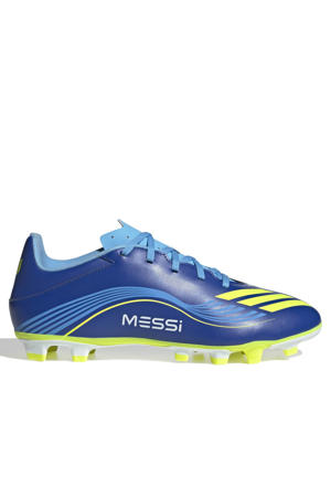 F50 senior zaalvoetbalschoenen kobaltblauw/geel