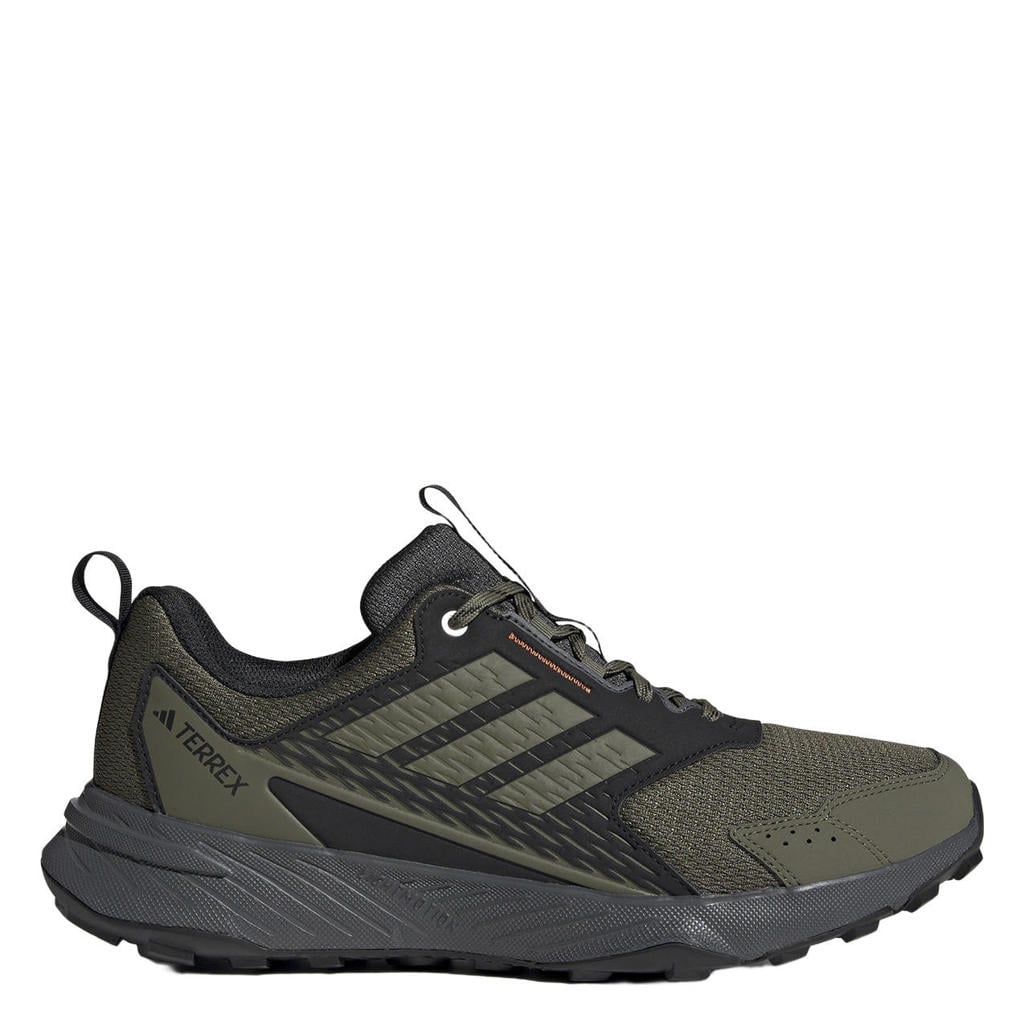 Olijfgroen en oranje heren adidas Terrex Tracefinder wandelschoenen van mesh-pu/voering: mesh/voetbed: eva met veters