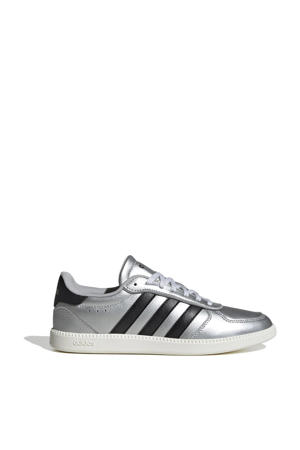 Breaknet imitatieleren leren sneakers Sleek zilver/zwart