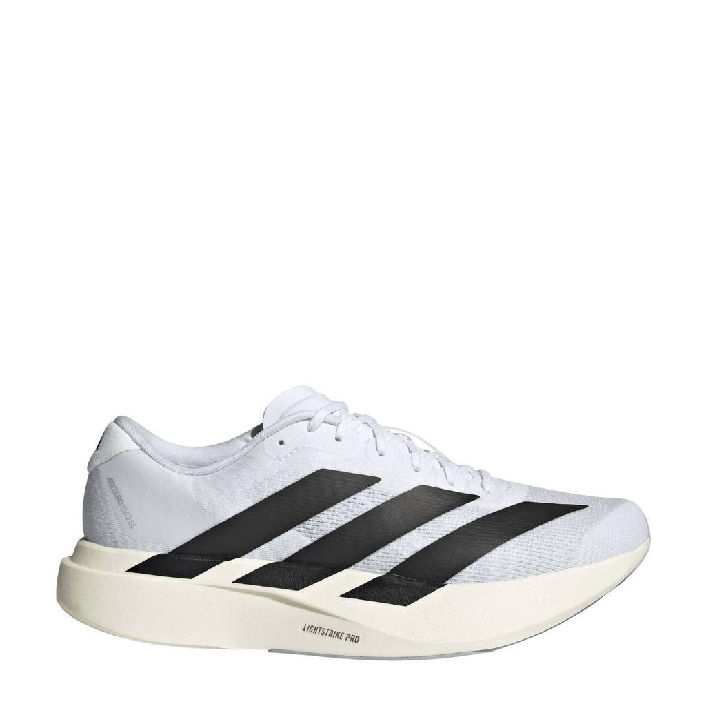 Wit en zwarte heren adidas Performance Adizero Evo SL hardloopschoenen van mesh-pu/voering: mesh/voetbed: eva met veters