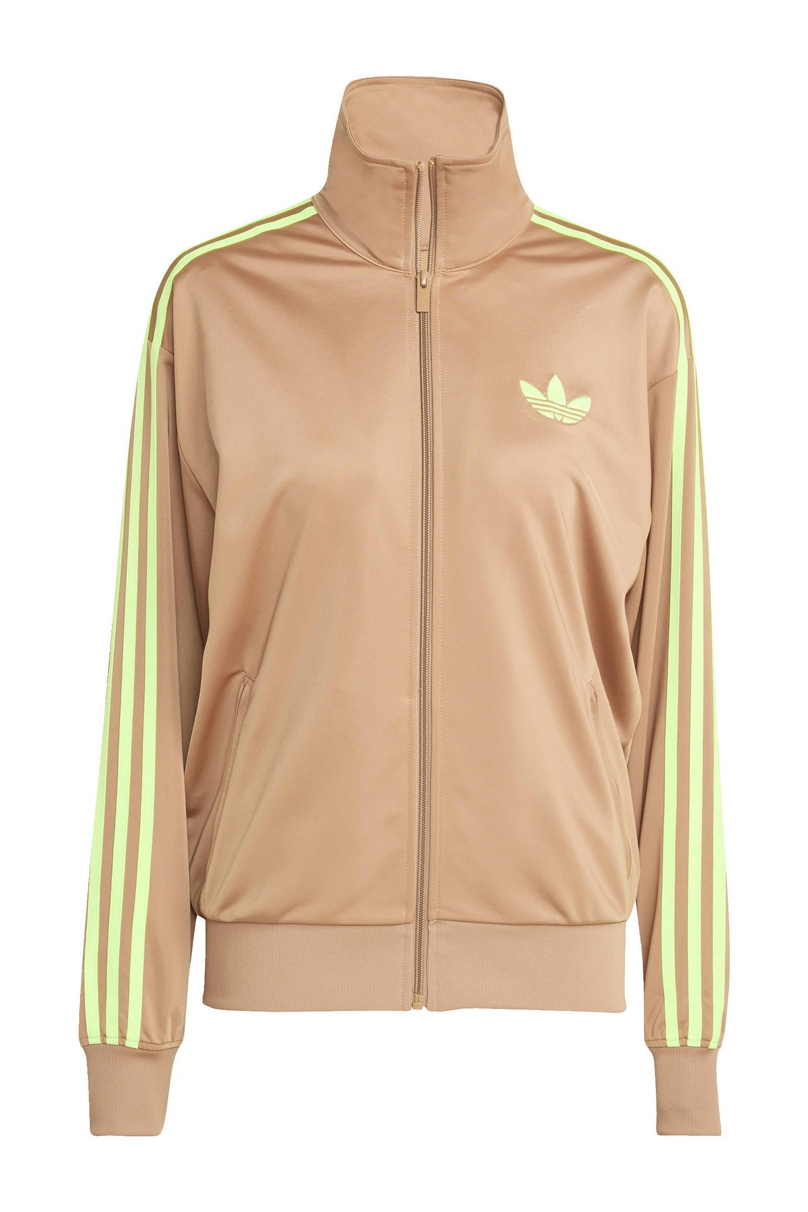 adidas Originals trainingsjack Firebird bruin/geel | wehkamp