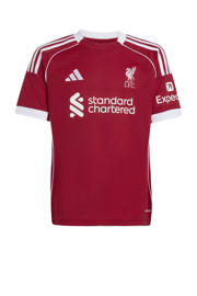 thumbnail: Rode jongens en meisjes adidas Performance Junior Liverpool FC voetbalshirt Thuis van polyester met korte mouwen en ronde hals