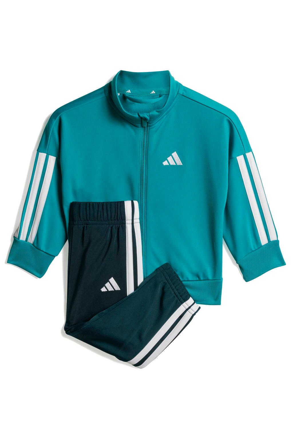 adidas Sportswear trainingspak groen/wit wehkamp