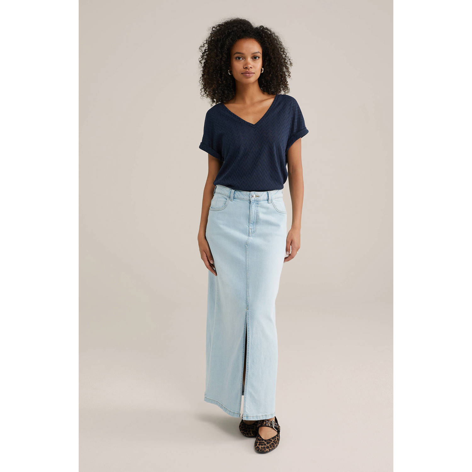 WE Fashion top donkerblauw