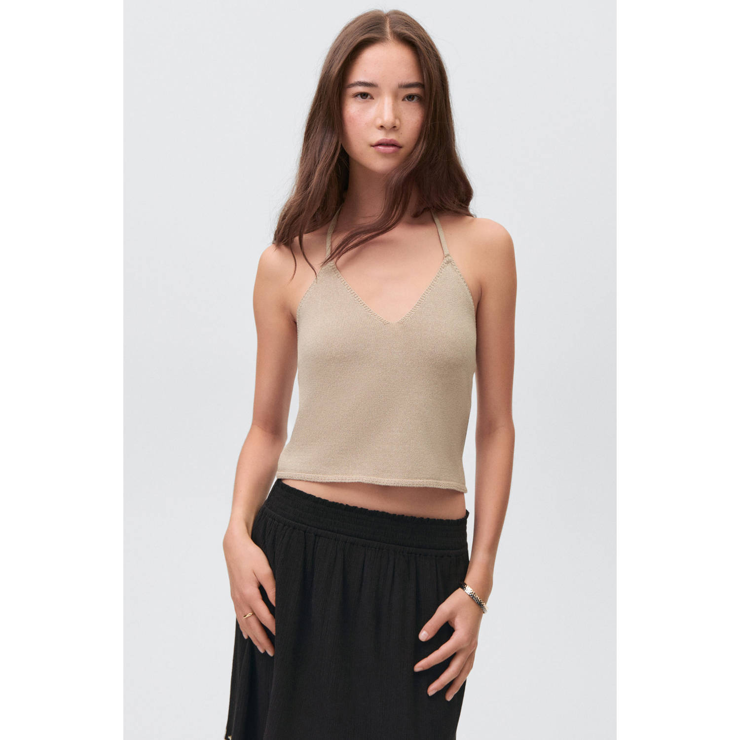 MANGO TEEN haltertop goud