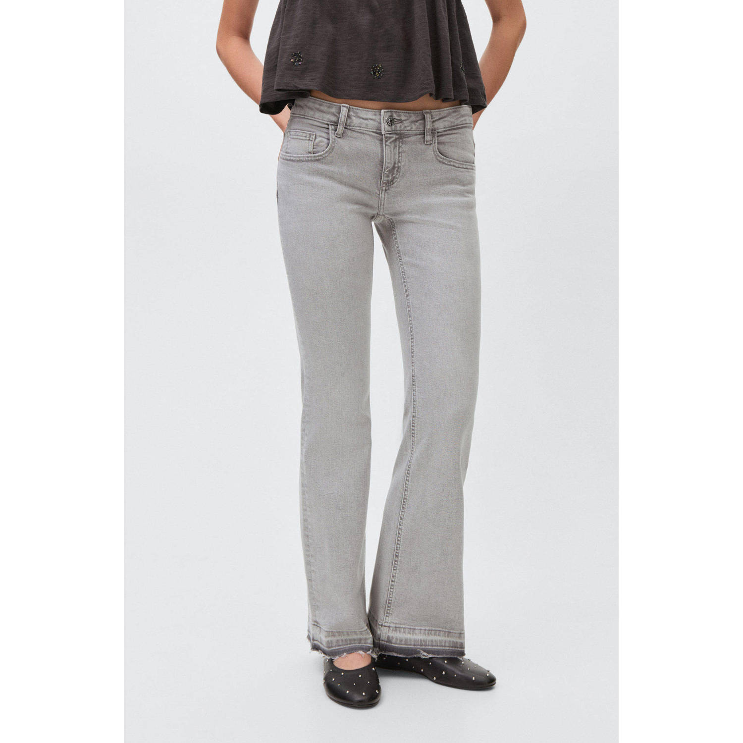 MANGO TEEN flared jeans grijs