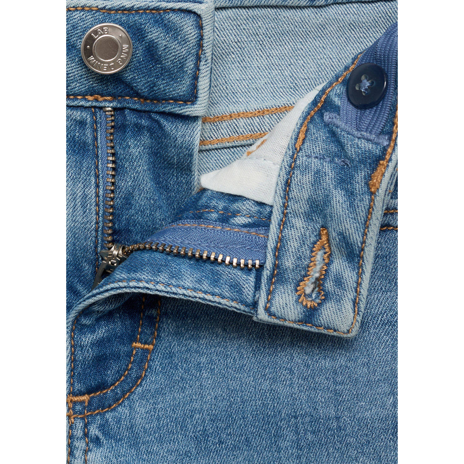 Mango Kids regular waist regular fit jeans medium blue denim