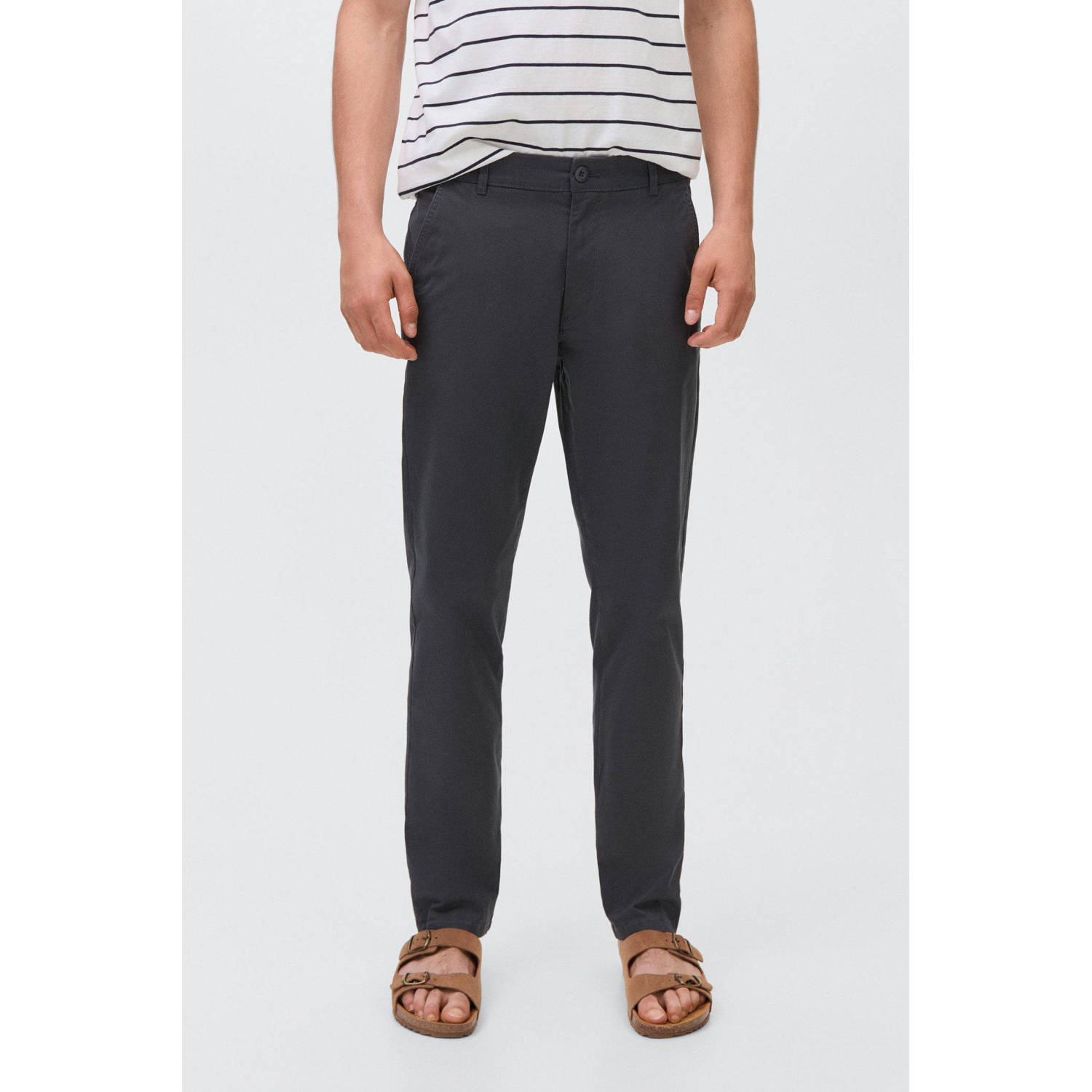 MANGO TEEN regular chino antraciet