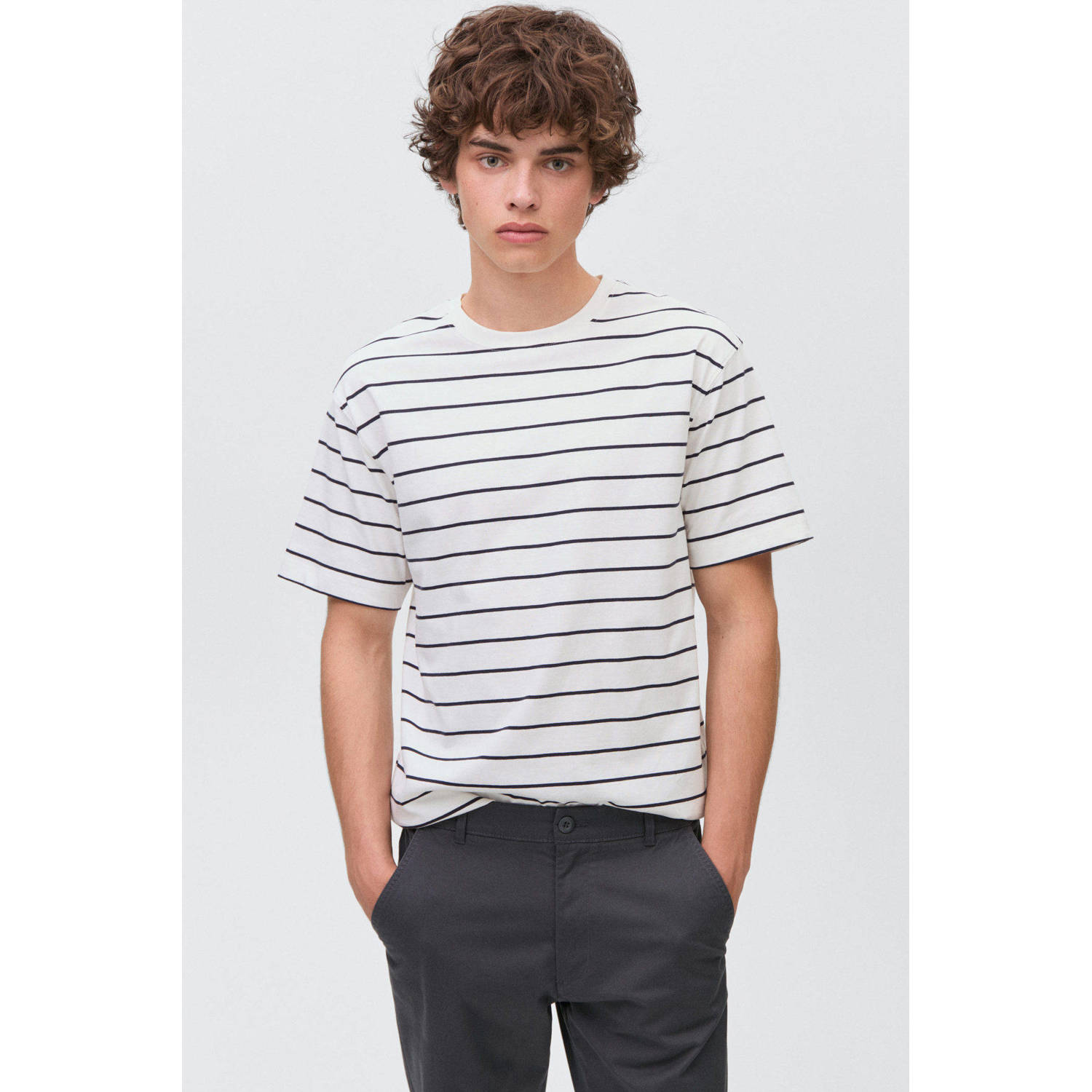 MANGO TEEN regular chino antraciet