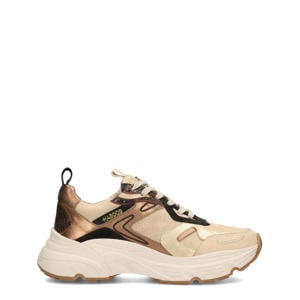 Olivia chunky leren sneakers beige