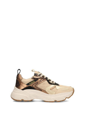 Olivia chunky leren sneakers beige