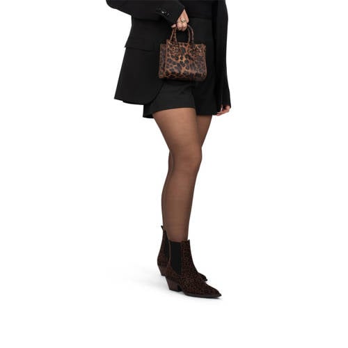 POSH by Poelman Carmen suède cowboylaarzen met panterprint cognac afbeelding