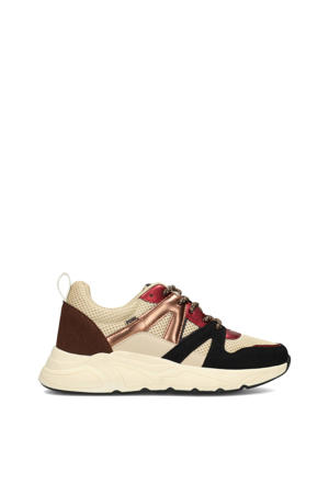 Carocel chunky sneakers beige/koper/zwart