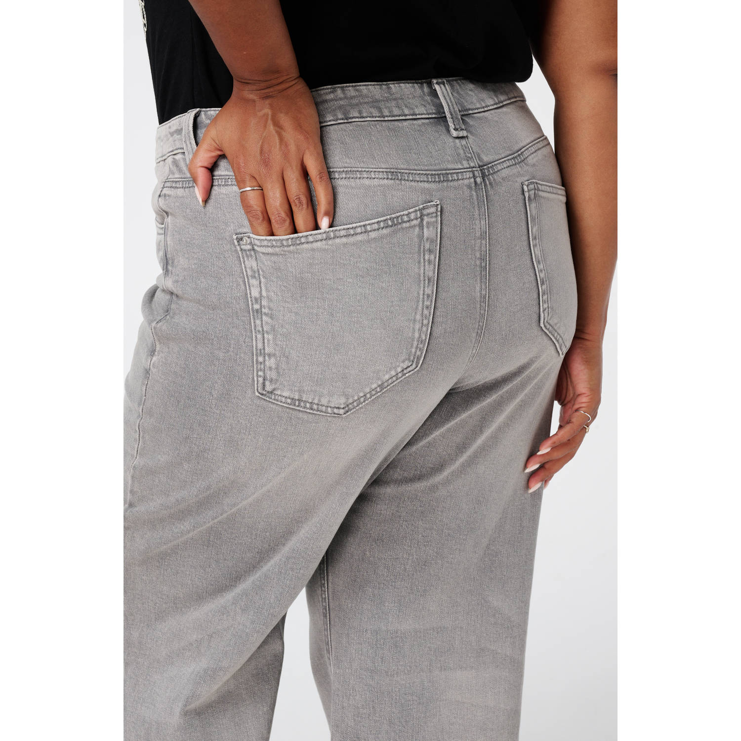 MS Mode wide leg jeans grijs