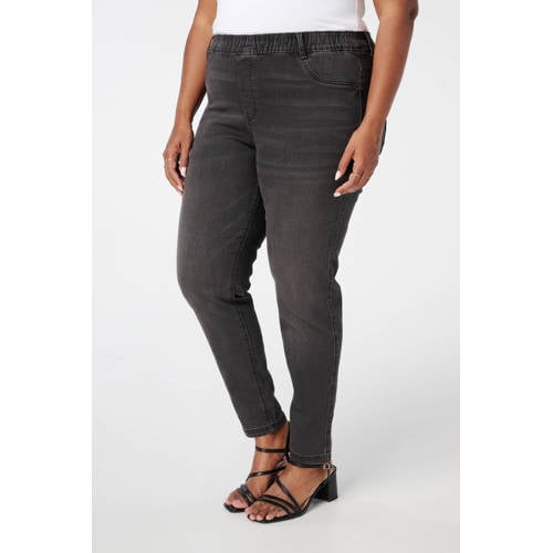 MS Mode slim regular waist tregging grijs afbeelding