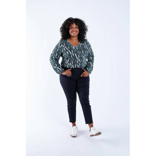Paprika high waist slim fit jeans donkerblauw afbeelding