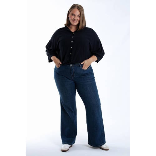 Paprika high waist flared jeans dark blue denim afbeelding