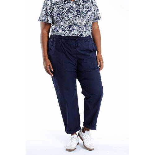 Paprika wide leg regular waist broek marine afbeelding