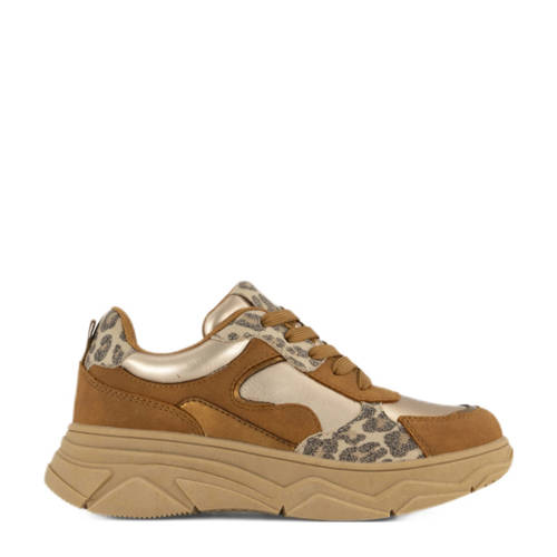 Graceland chunky sneakers cognac/goud/panter afbeelding