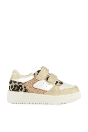 sneakers wit/goud/panter