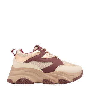 chunky sneakers beige/bordeaux
