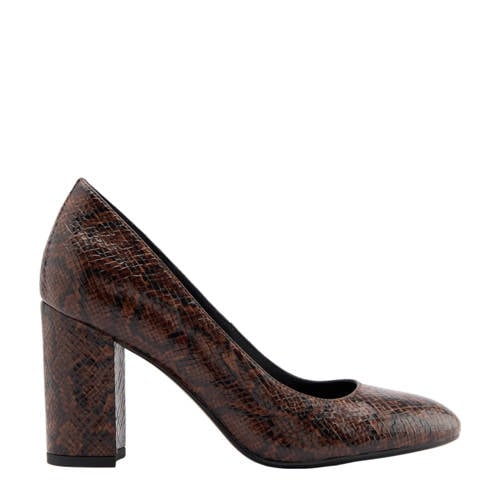 Graceland pumps met slangenprint bruin afbeelding