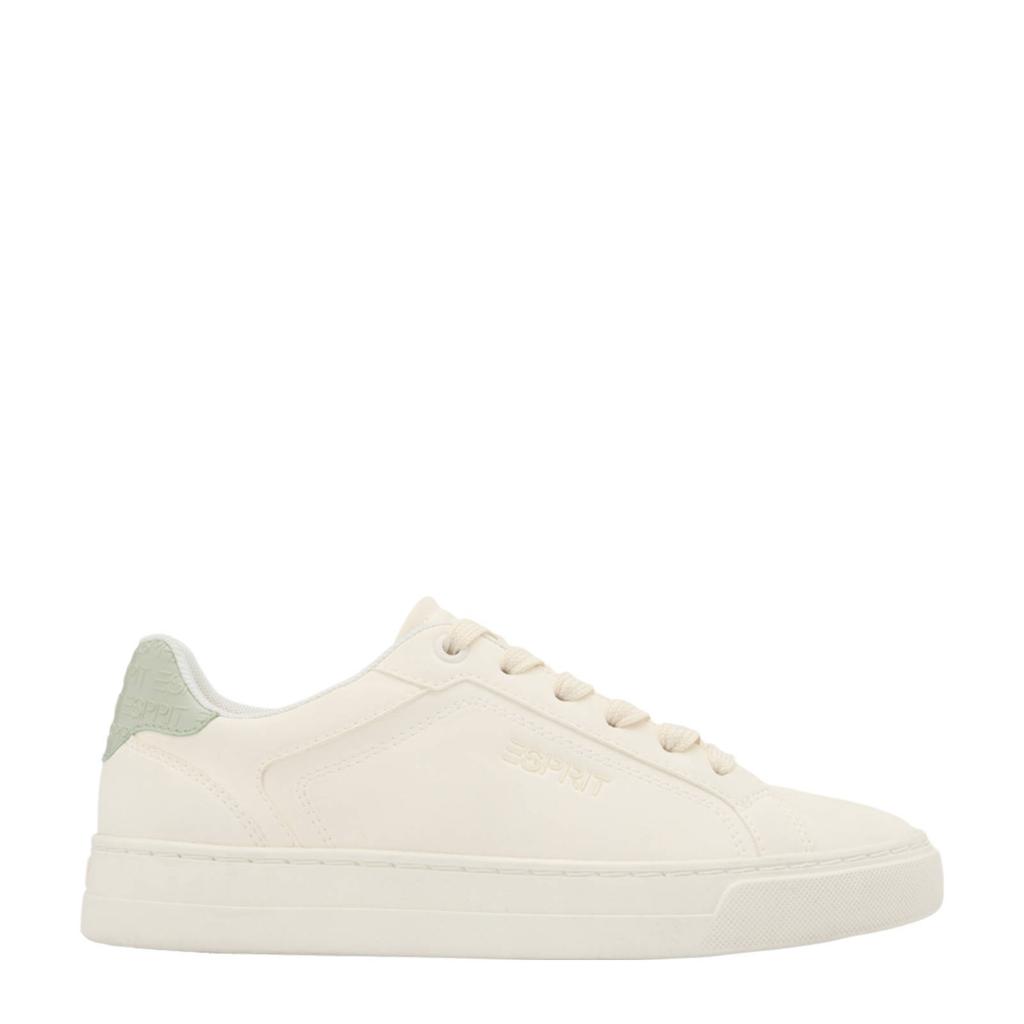 Witte dames ESPRIT sneakers van imitatieleer met veters