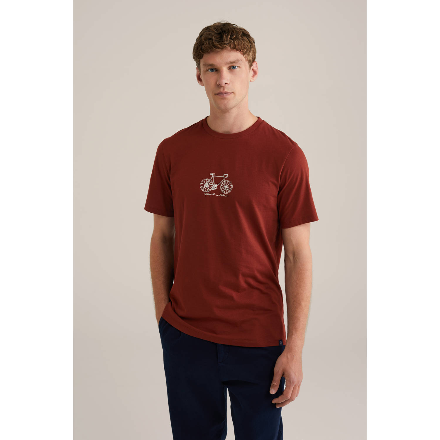 WE Fashion T-shirt roodbruin