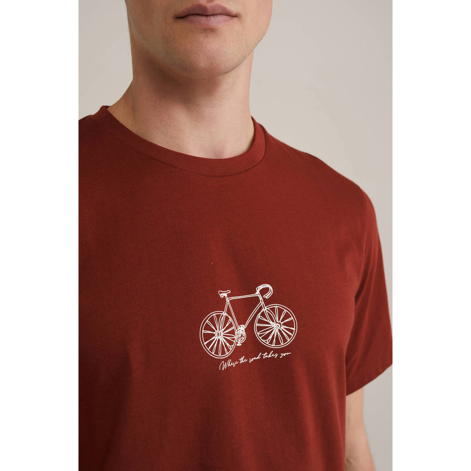 WE Fashion T-shirt roodbruin