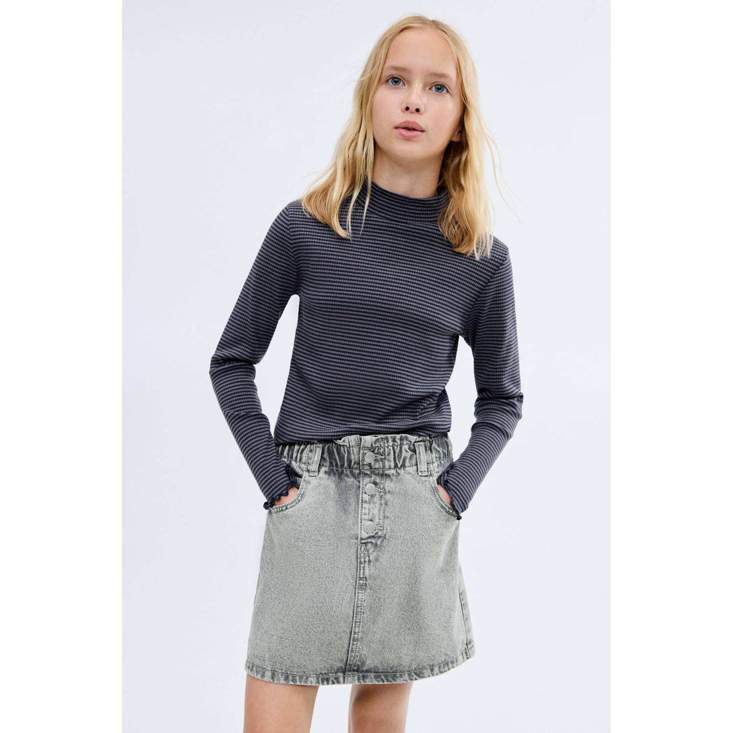 Mango Kids denim spijkerrok grey denim