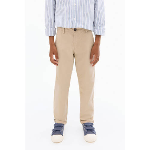 Mango Kids straight casual broek lichtbruin afbeelding
