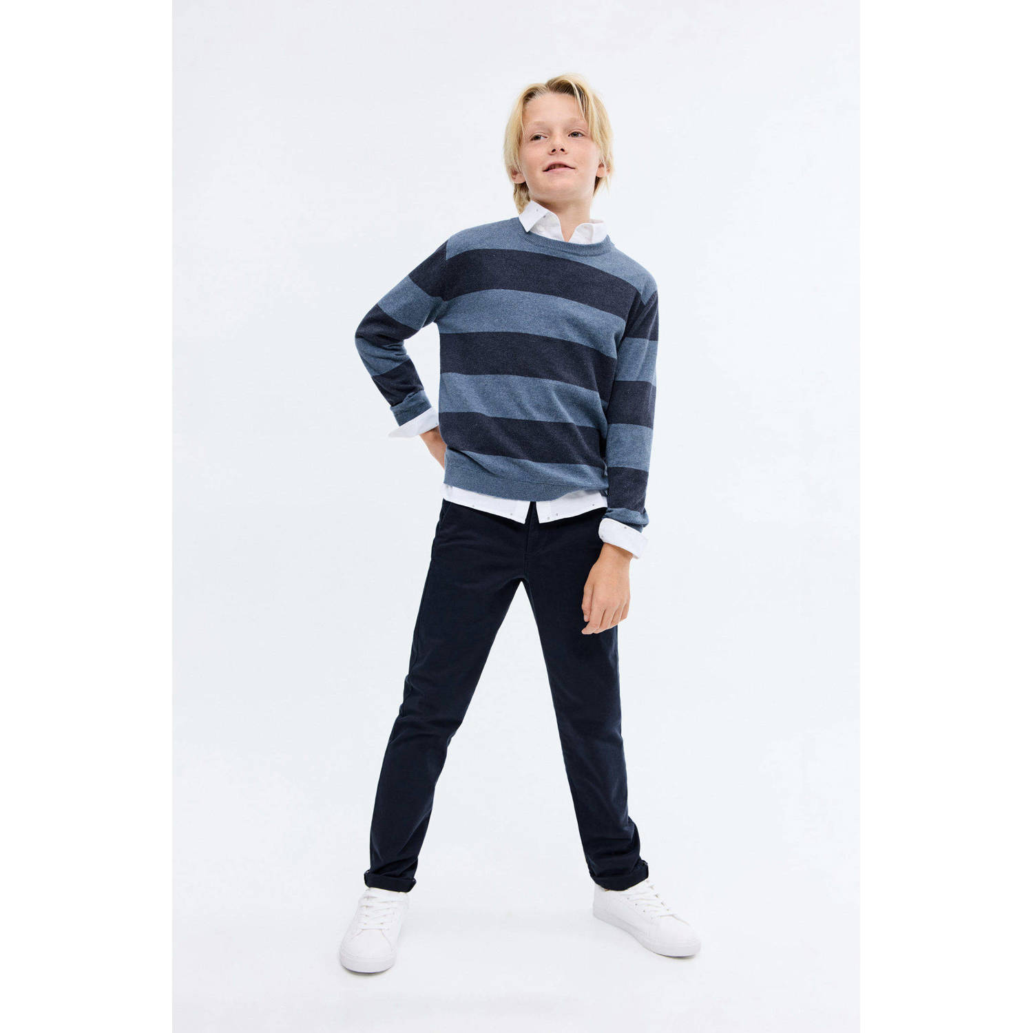 Mango Kids straight casual broek marine