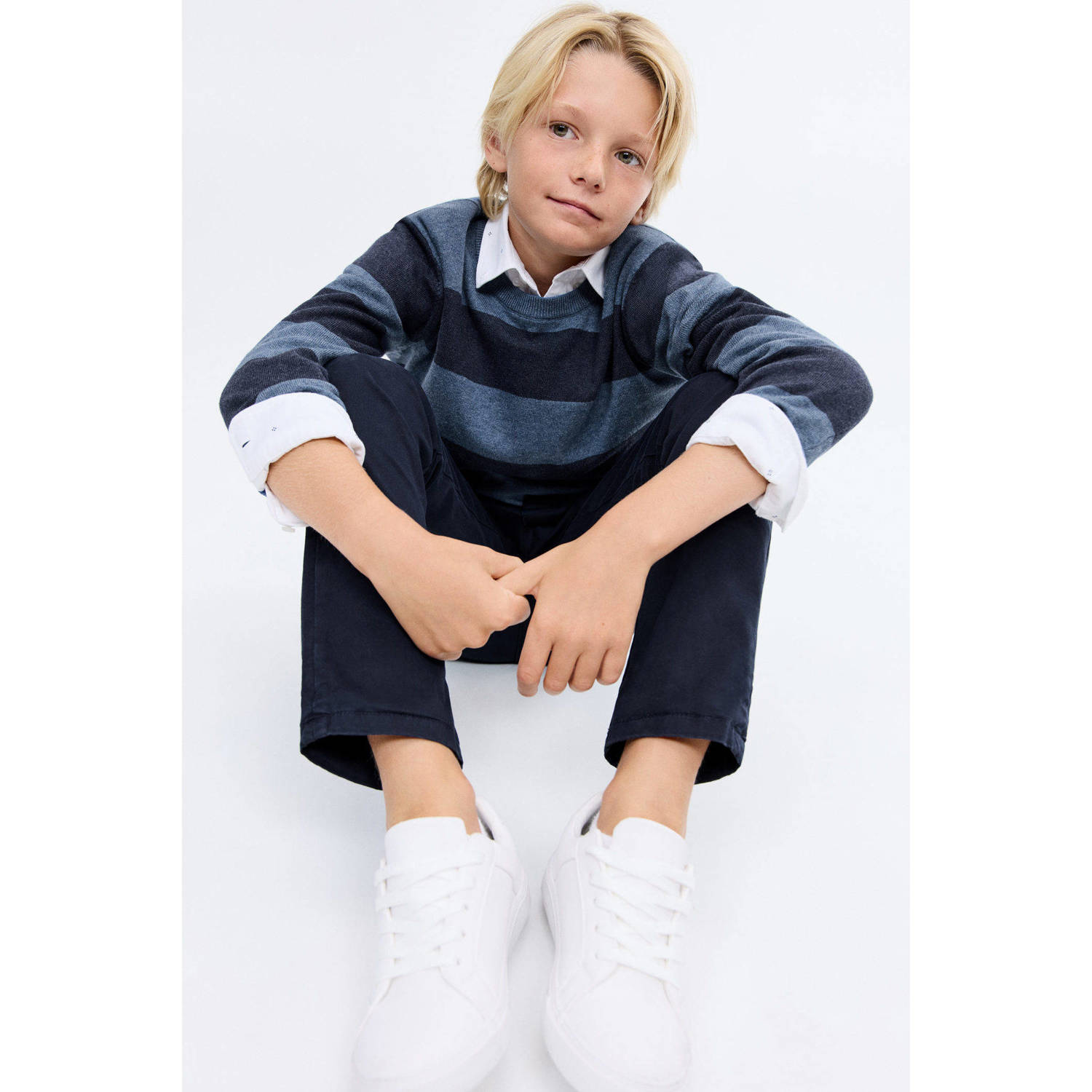 Mango Kids straight casual broek marine