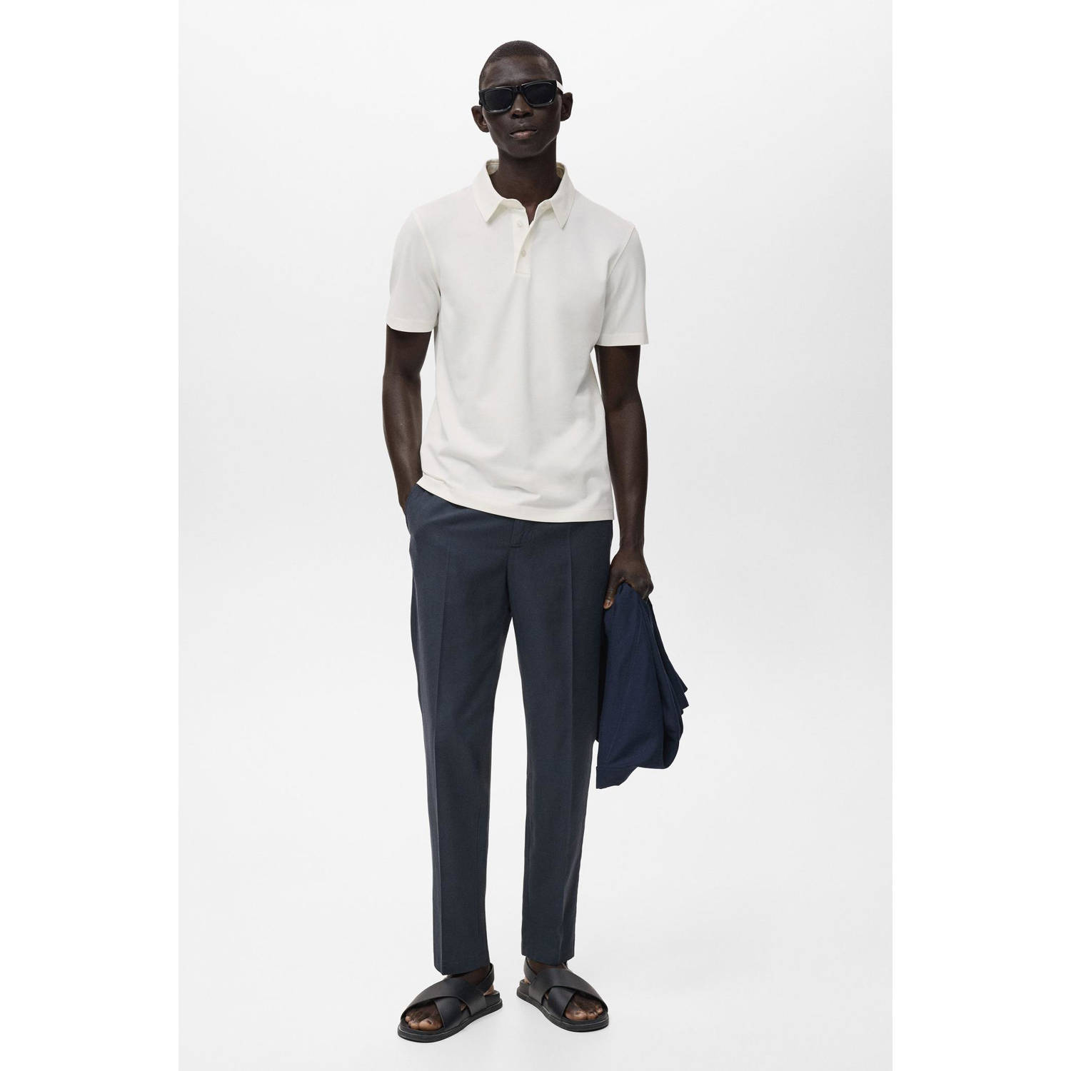 Mango Man slim polo ecru