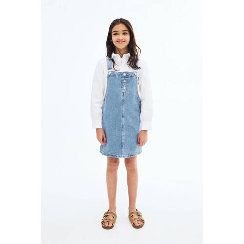 Mango Kids denim spijkerjurk medium blue denim afbeelding