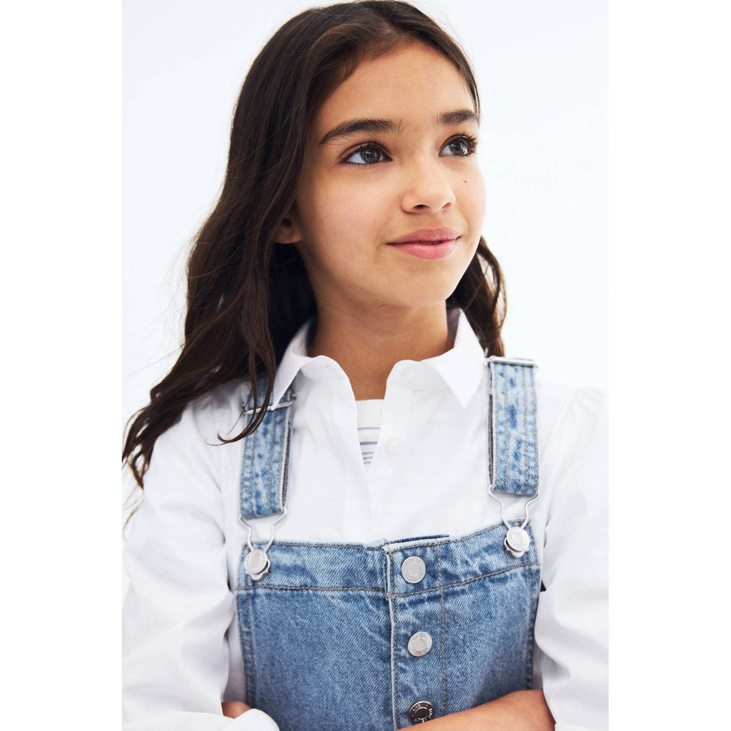 Mango Kids denim spijkerjurk medium blue denim
