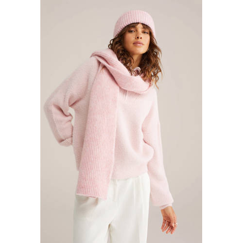 WE Fashion sjaal lichtroze afbeelding