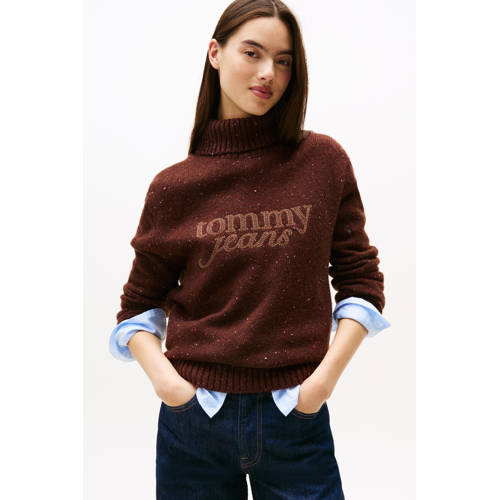 Tommy Jeans coltrui met wol bruin afbeelding