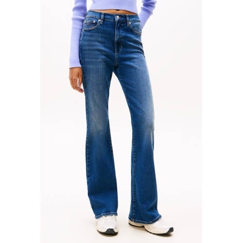 Tommy Jeans high waist flared jeans dark blue denim afbeelding