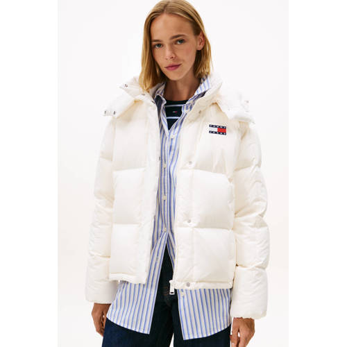 Tommy Jeans gewatteerde jas ecru afbeelding