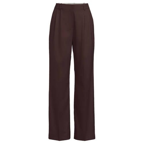 Tommy Hilfiger straight high waist pantalon donkerrood afbeelding
