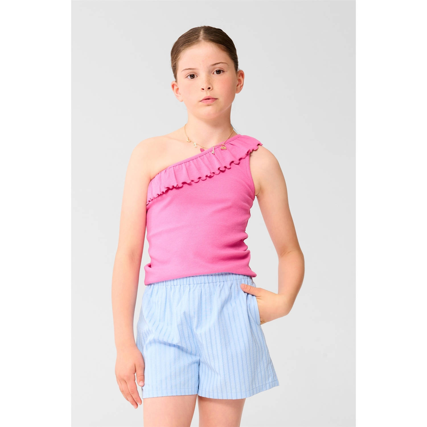 Shoeby one shoulder top roze