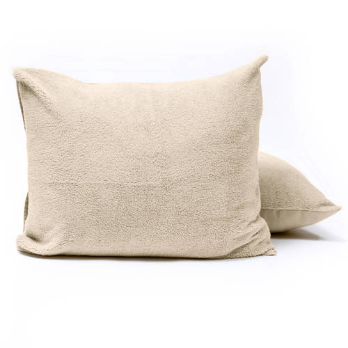 W teddy kussensloop - ecru (set van 2) (60x70 cm) afbeelding