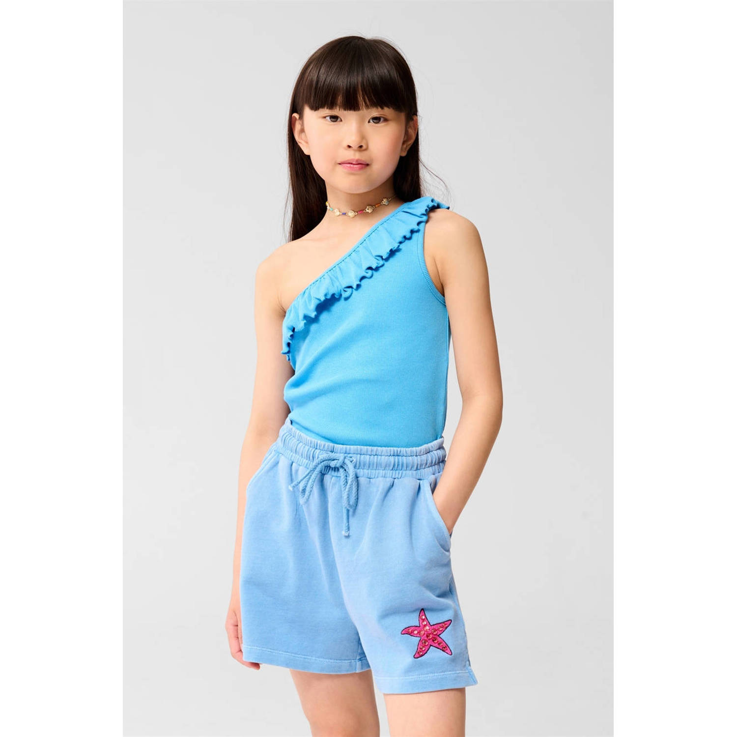 Shoeby one shoulder top blauw