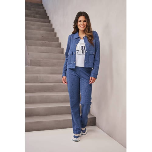 Zoso straight regular waist casual broek blauw afbeelding