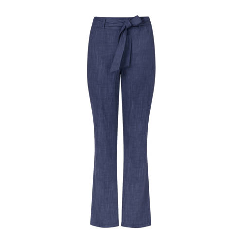 Zoso flared high waist casual broek donkerblauw afbeelding