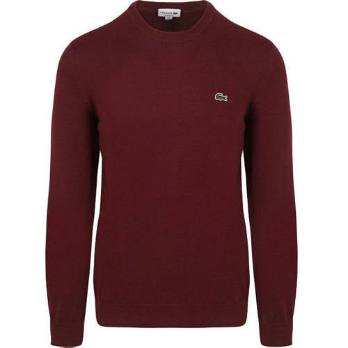 Lacoste pullover fijn gebreid bordeaux afbeelding